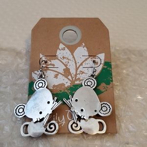 Lily Bloom Mouse Drop Earrings